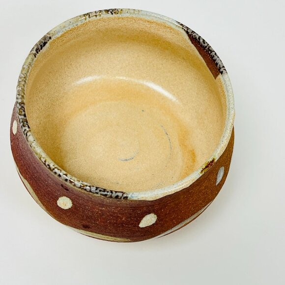 Rustic Handmade Pottery Bowl With Decorative Glaze 5" Wide & 3" Tall - Picture 2 of 6